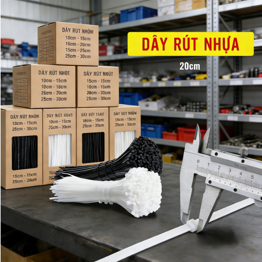Dây Rút Nhựa Nylon 2 Túi | Dây Thít Cáp | Combo Siêu Rẻ | Dây Gút Cáp Cố Định Điện, Ống