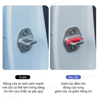 SEAMETAL 4 Miếng Lót Giảm Chấn Cửa Ô Tô Silicon Chống Rung Im Lặng Giảm Chấn Đệm Khóa