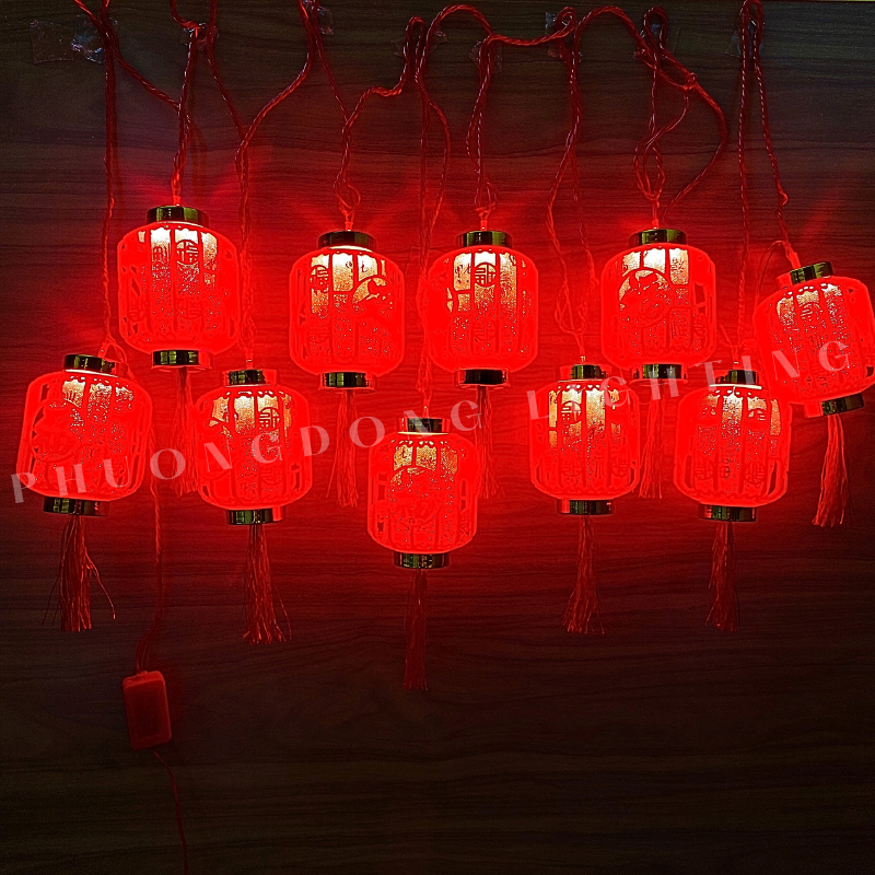 Dây đèn led Lồng đèn Dạ quang 5m - 10 bóng Kiểu trụ Kích thước bóng to Mẫu mới 2026
