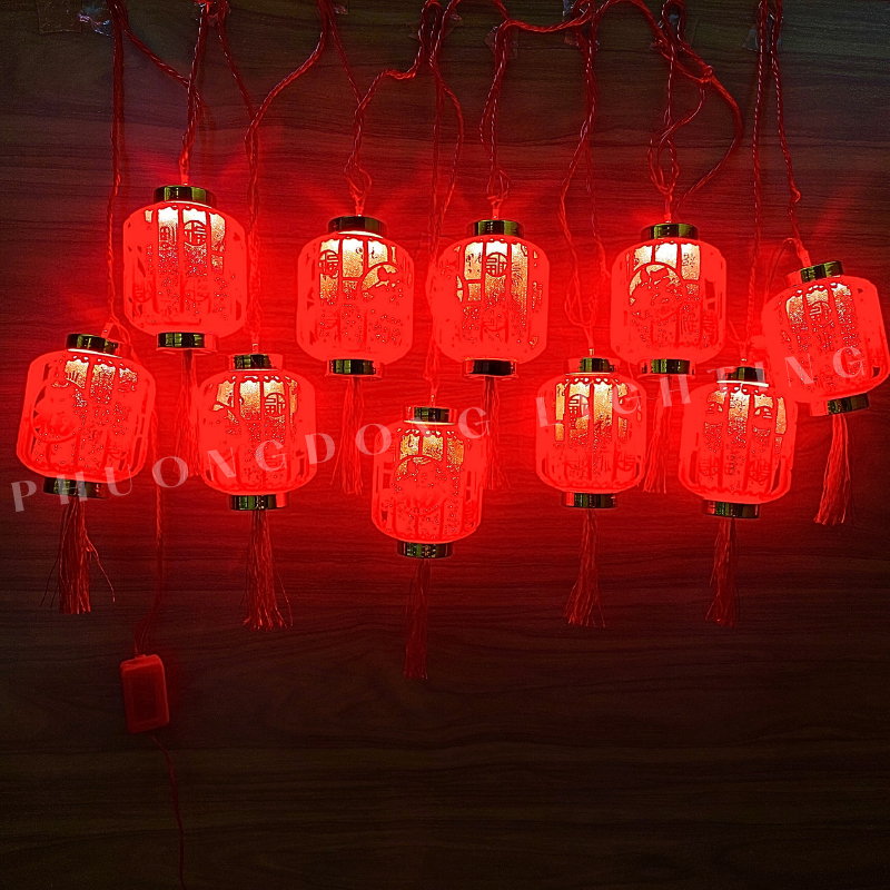 Dây đèn led Lồng đèn Dạ quang 5m - 10 bóng Kiểu trụ Kích thước bóng to Mẫu mới 2026