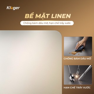 Chậu rửa bát Kluger KF7850FS Plus chất liệu INOX 304, bề mặt LINEN dễ vệ sinh