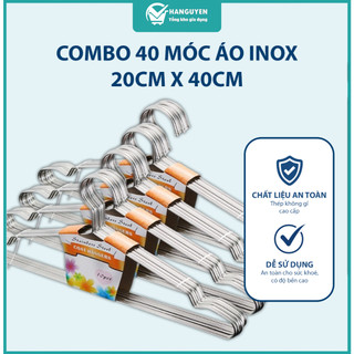 Combo 40 móc inox 20x40cm chắc chắn chống gỉ sét bền đẹp phù hợp treo quần áo sử dụng hằng ngày