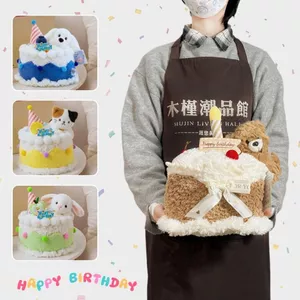 Gấu Bông Hình Bánh Kem Sinh Nhật Đính Con Vật Đáng Yêu Quà Tặng Sinh Nhật,Đồ Decor Cho Bạn Gái/Trai, Cho Bé