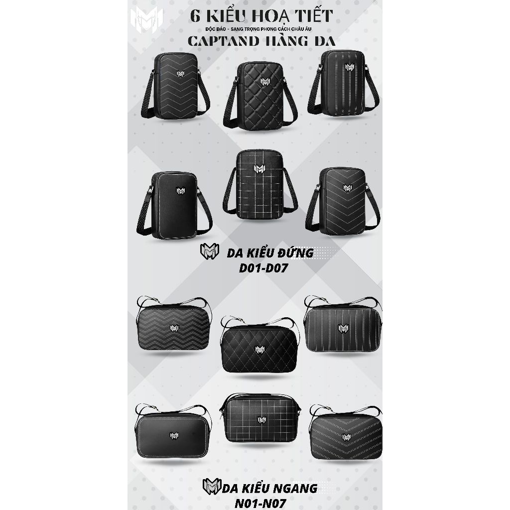 Túi đeo chéo thời trang mới kiểu ngang- đứng Captand Men chất lượng [MẪU MỚI]