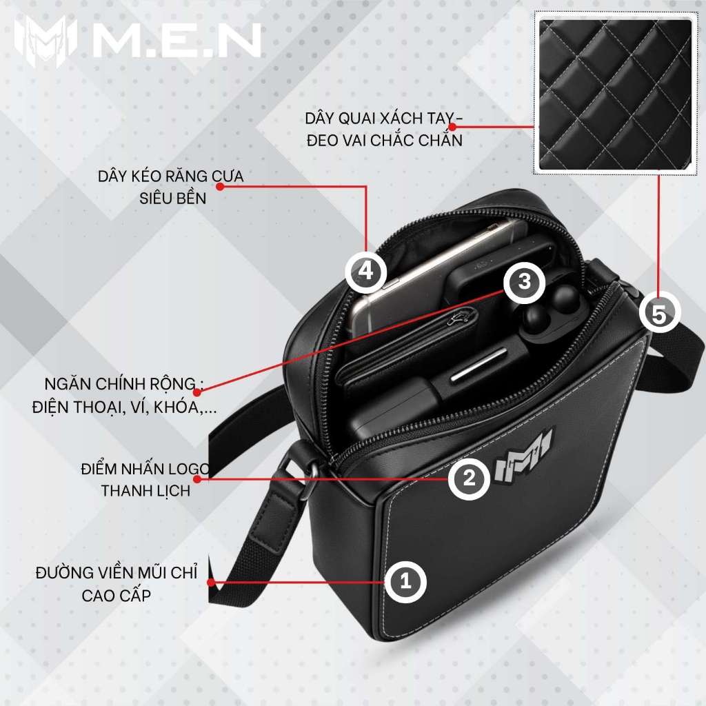 Túi đeo chéo thời trang mới kiểu ngang- đứng Captand Men chất lượng [MẪU MỚI]