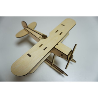 HDLaser Mô Hình Máy Bay Gỗ DIY Lắp Ghép 3D – Puzzle Gỗ Trang Trí Bàn Làm Việc HDF002(20x12x11cm)