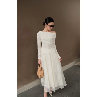 [Võ Hà Linh x MIO LADY] Chân Váy Voan Tơ Dáng Dài May 3 Lớp – Thanh Lịch, Nữ Tính, Tôn Dáng Miolady CV002