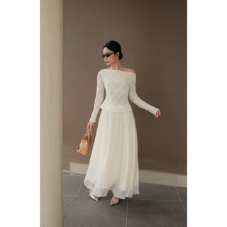 [Võ Hà Linh x MIO LADY] Chân Váy Voan Tơ Dáng Dài May 3 Lớp – Thanh Lịch, Nữ Tính, Tôn Dáng Miolady CV002
