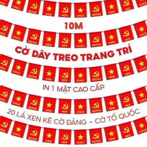 Dây Cờ trang trí 30/4 - 1/5 - Cờ sao vàng, cờ Đảng - Bộ dây cờ decor nhà cửa ngày lễ 2026 - Tiến Bóng Bay