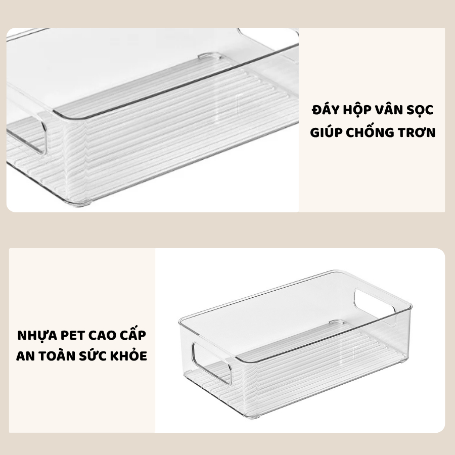 Khay Nhựa Trong Suốt Đựng Mỹ Phẩm ENODA HOME, Hộp Đựng Đồ Đa Năng Để Bàn Có Thể Xếp Chồng Q059