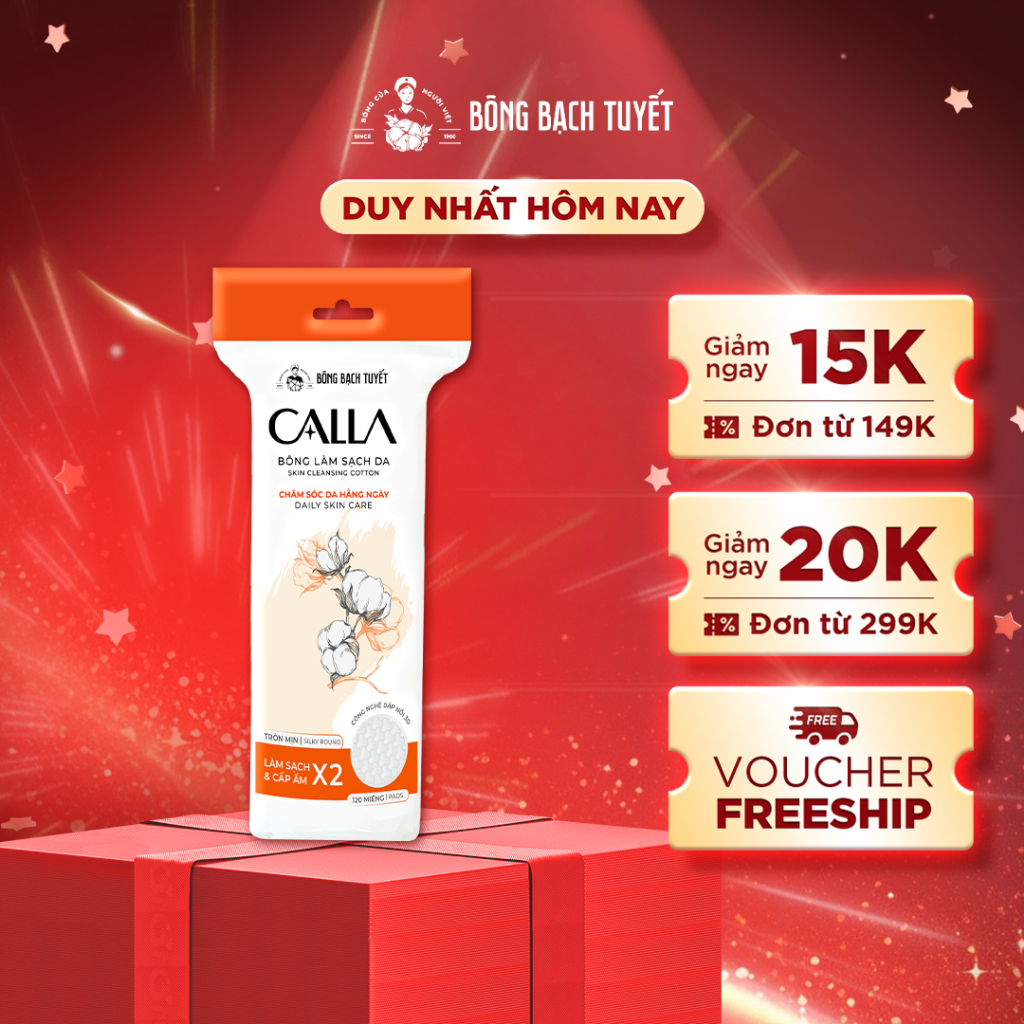 Bông tẩy trang làm sạch da tròn 3D Calla 120 miếng /gói - Calla Bông ...