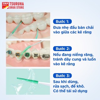 Combo Chăm Sóc Răng Niềng Chuẩn Nhật Bản Bàn Chải Kẽ Răng Mỏng 75c Và Bàn Chải Lưỡi Ngừa Hôi Miệng