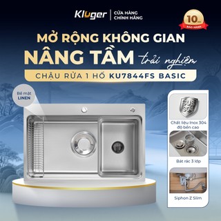 Chậu rửa bát Kluger KF7850FS Plus chất liệu INOX 304, bề mặt LINEN dễ vệ sinh