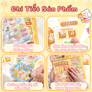 Sách Hình Dán Sticker Cảnh Quan 3D Nhà Bếp, Nhà Hàng - Sổ Bóc Dán Trang Trí Không Gian Đa Dạng Các Chủ Đề Sinh Động