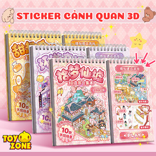 Sách Hình Dán Sticker Cảnh Quan 3D Nhà Bếp, Nhà Hàng - Sổ Bóc Dán Trang Trí Không Gian Đa Dạng Các Chủ Đề Sinh Động