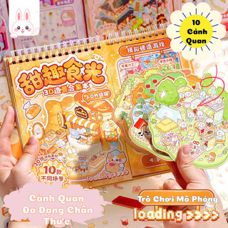 Sách Hình Dán Sticker Cảnh Quan 3D Nhà Bếp, Nhà Hàng - Sổ Bóc Dán Trang Trí Không Gian Đa Dạng Các Chủ Đề Sinh Động