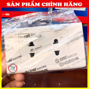 Ổ Cắm Đôi 2 Chấu Sino Vanlock S18U2 Chính Hãng – Lắp Âm Tường Hoặc Lắp Nổi