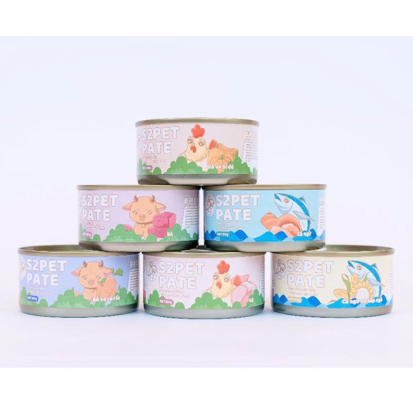 Pate S2Pet  Dạng Đặc Lon 85g Cho Mèo – Pate Snack Dinh Dưỡng Cao Cấp, Giàu Taurine & Vitamin