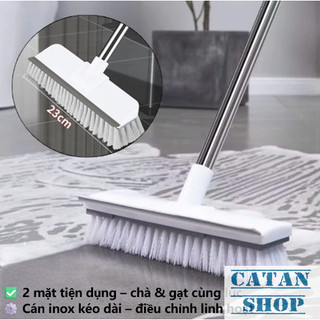 Chổi Chà Sàn Đa Năng Kèm Đầu Gạt Nước Tiện Lợi 2in1 Kéo Dài 1m1 Chà Sạch Các Ngóc Ngách-GD977-ChoiTrang