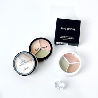 Bảng che khuyết điểm triệt sắc The Saem 3 ô đa năng Cover Perfection Triple Pot Mẫu Thử Duduhouse
