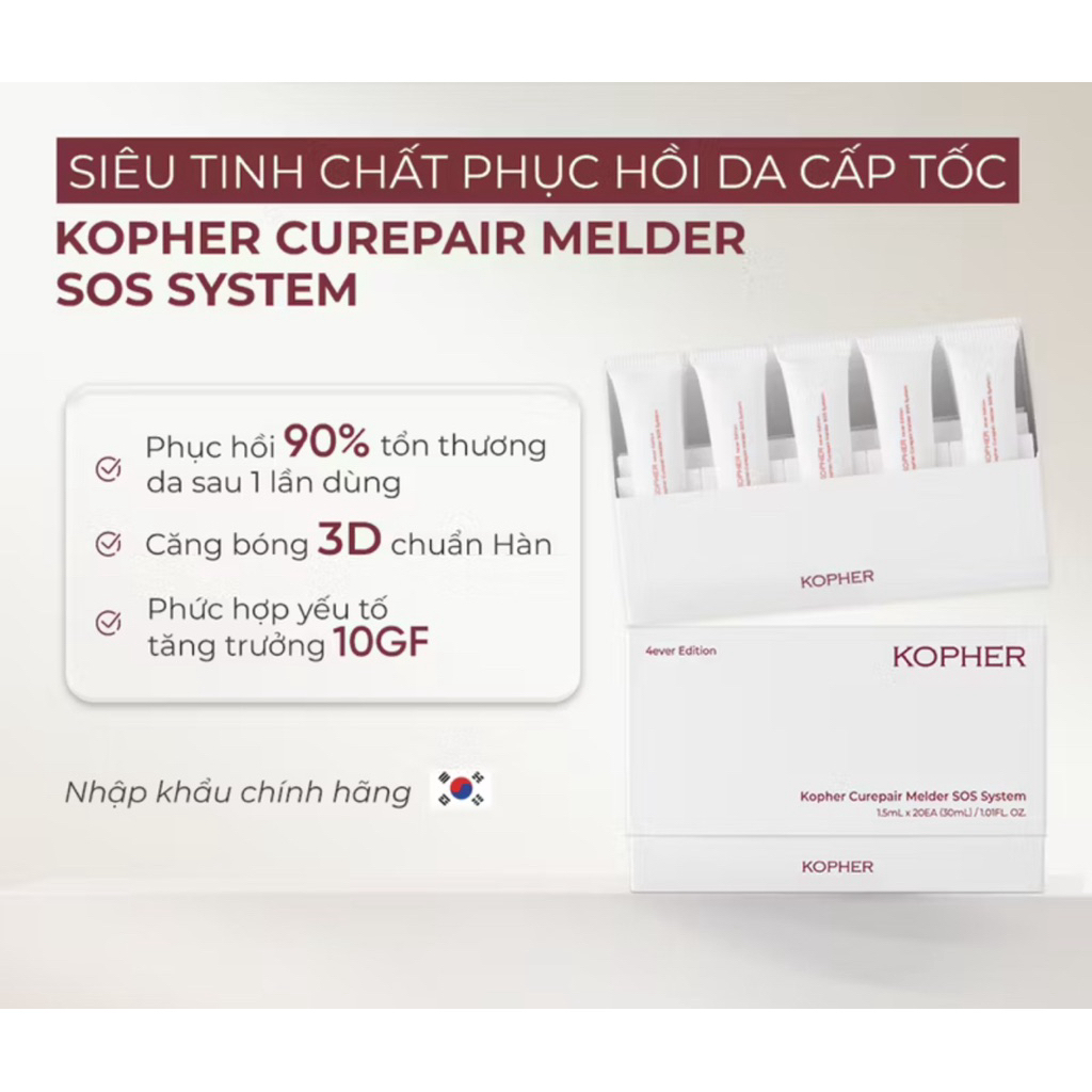 [ Công Ty ] Tinh chất phục hồi da Kopher Curepair Melder SOS System hộp ...