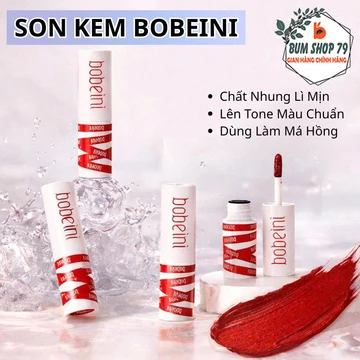 Son Bùn Lì Bobeini Dạng Thỏi Dùng Cho Môi Má Hồng, Son Kem Lì Lâu Trôi Lên Màu Chuẩn Hiệu Ứng Lì Nhám