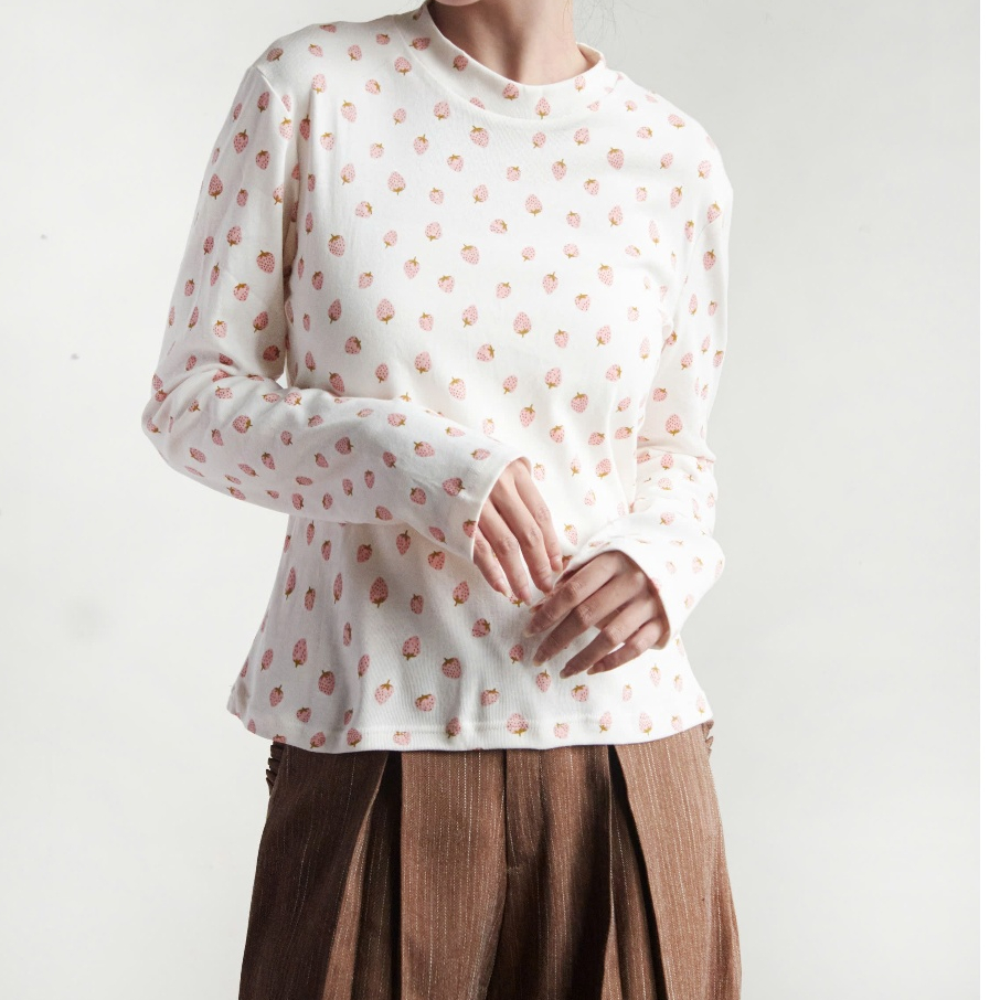 Áo cotton dài tay cổ 3F nhiều màu MADELEN