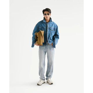 Áo khoác denim nam / Áo khoác jean nhãn vải chính. Form Loose - ROUTINE 10F25DJA007