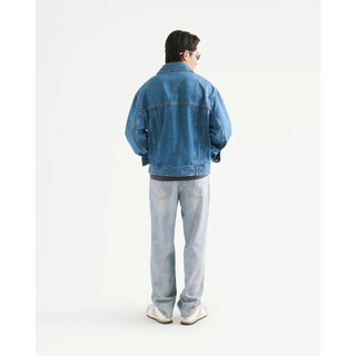 Áo khoác denim nam / Áo khoác jean nhãn vải chính. Form Loose - ROUTINE 10F25DJA007