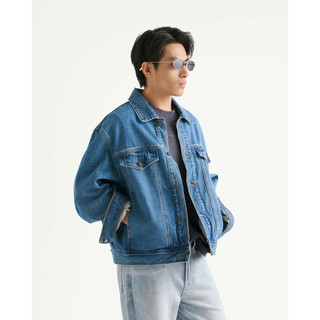 Áo khoác denim nam / Áo khoác jean nhãn vải chính. Form Loose - ROUTINE 10F25DJA007