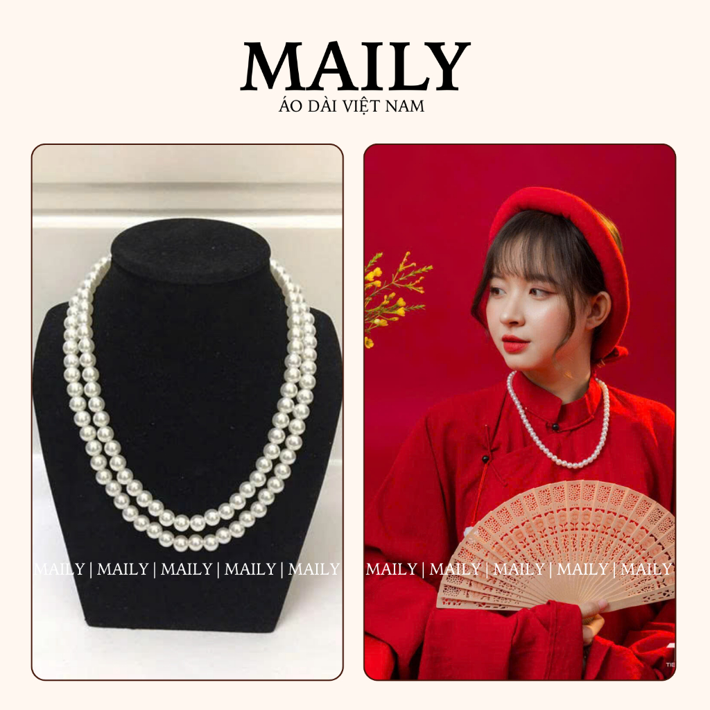 Vòng Cổ Ngọc Trai Nhân Tạo, Phụ Kiện Áo Dài Xinh - ÁO DÀI MAILY