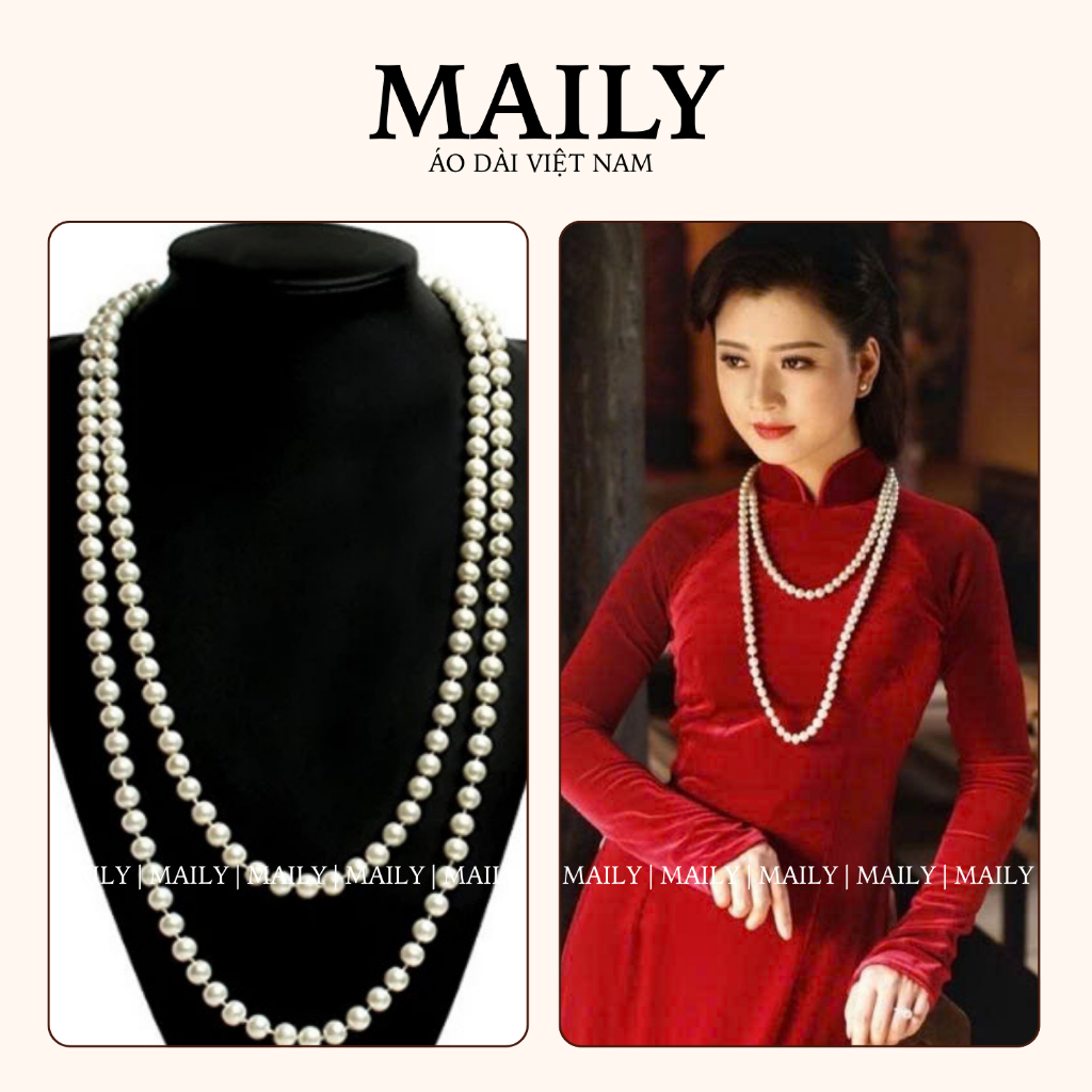 Vòng Cổ Ngọc Trai Nhân Tạo, Phụ Kiện Áo Dài Xinh - ÁO DÀI MAILY