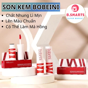 Son Bùn Lì Mịn Bobeini Đa Năng Dùng Cho Môi Và Má, Son Kem Lì Chất Mịn Nhẹ Lên Màu Chuẩn Lâu Trôi