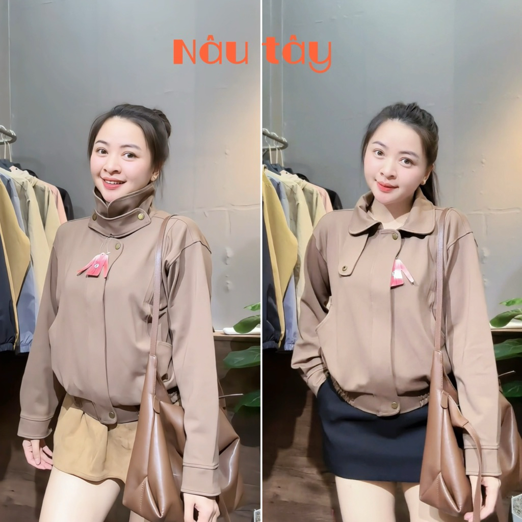 [Hàng Tết] Áo khoác nữ không nón, Vải PC Gen Nhật xịn, thiết kế thời trang cổ cao, Vải mịn mềm mát -Gen5