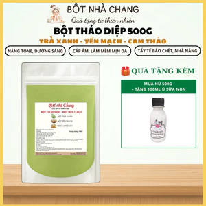 Bột Thảo Diệp: Trà xanh, yến mạch, Cam thảo - Làm sáng da, mờ thâm + Tặng 10g niacinamide -BỘT Ủ TRẮNG DA HANDMADE