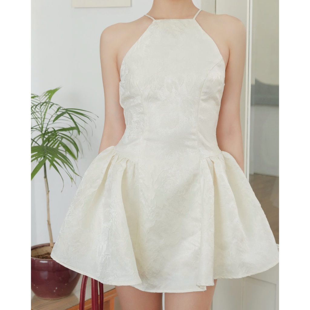 Đầm Nữ NOLIU Cổ Yếm Mini Form Xòe Công Chúa SECODEE