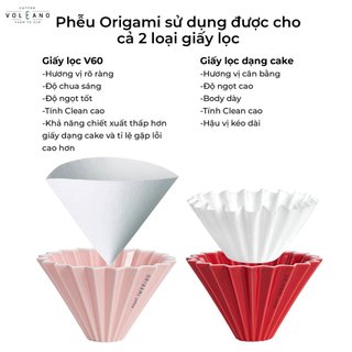 [ORIGAMI JAPAN] Volcano Phễu sứ V60 02 Origami Dripper M Pour over