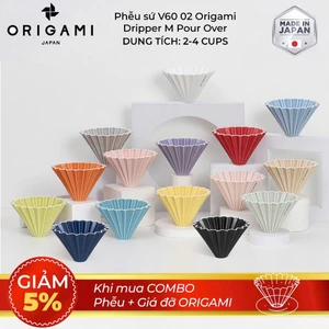 Volcano Phễu sứ V60 02 Origami Dripper M Pour over