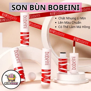Son Lì Dạng Kem Bùn Đa Năng Bobeini Dùng Môi Và Má, Son Thỏi Lì Không Trôi Mịn Nhẹ Giữ Màu Lâu