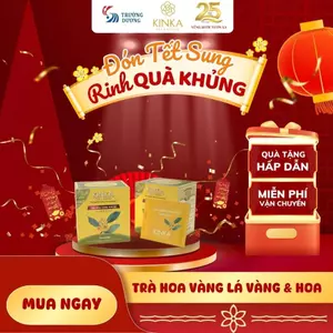 KINKA Trà Hoa Vàng Gia Lai - Lá Vàng & Hoa - IMMORTALITEA - Hộp 40g (20 gói x 2g)