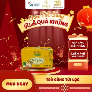 KINKA Trà gừng túi lọc, hỗ trợ tiêu hoá, khó tiêu, làm ấm cơ thể - Hộp 50g (25 túi x 2g)