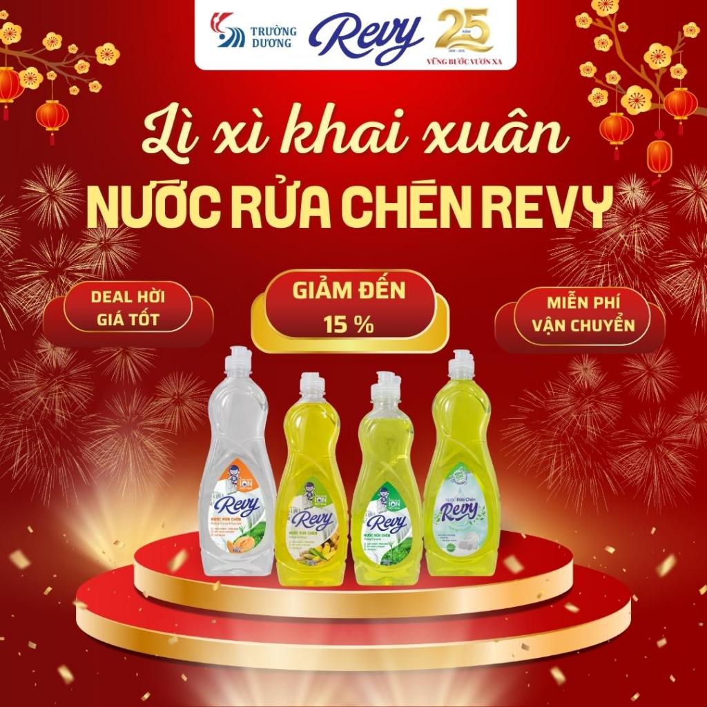 Nước Rửa Chén REVY - Làm Sạch Nhanh, Hiệu Quả, Công nghệ I-ON đột phá | Chai 400g, 800g, 3.8kg