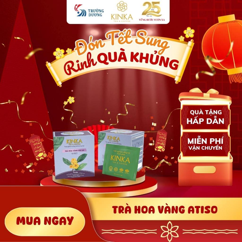 KINKA Trà Hoa Vàng Gia Lai & Atiso - hỗ trợ chức năng gan, chống oxy hoá - Hộp 20 gói x 2g
