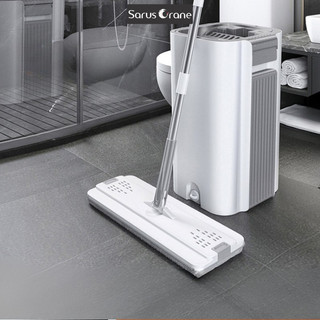 Cây Lau Nhà Tự Vắt D6 Thông Minh, Cán Dài 161cm Chống Đau Lưng, Xoay 360 Độ Kèm Bông Lau Microfiber