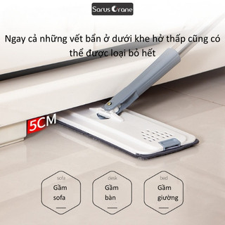 Cây Lau Nhà D6 Tự Vắt 360 Độ, Công Nghệ Bông Lau Microfiber Hút Bụi, Cán Dài 161cm Siêu Tiện Lợi