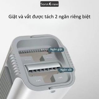 Cây Lau Nhà D6 Tự Vắt 360 Độ, Công Nghệ Bông Lau Microfiber Hút Bụi, Cán Dài 161cm Siêu Tiện Lợi