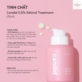 (Hàng Công Ty) Tinh Chất Chống Lão Hóa Retinol Candid 0.3% 0.5% 1% Treatment Giảm Nếp Nhăn Cải Thiện Da MẫuThử Duduhouse