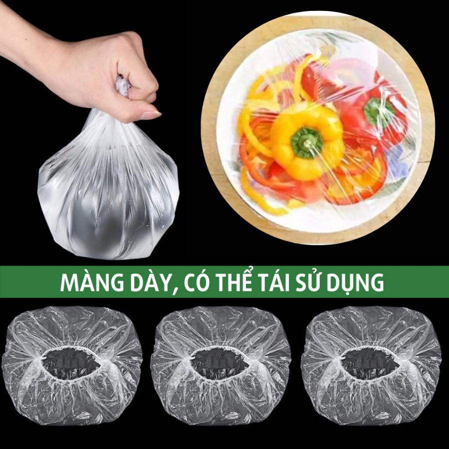 Set 100 Túi Bọc Thực Phẩm Hình Con Gấu - Dung Tích Đa Dạng, Chất Liệu An Toàn, Không Mùi | Giúp Sắp Xếp Tủ Lạnh Gọn Gàng