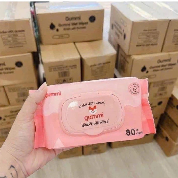[Top Value] 1 Gói 80 Tờ Khăn Ướt Gumi Chính Hãng Không Cồn Cho Bé | BigBuy360 - bigbuy360.vn