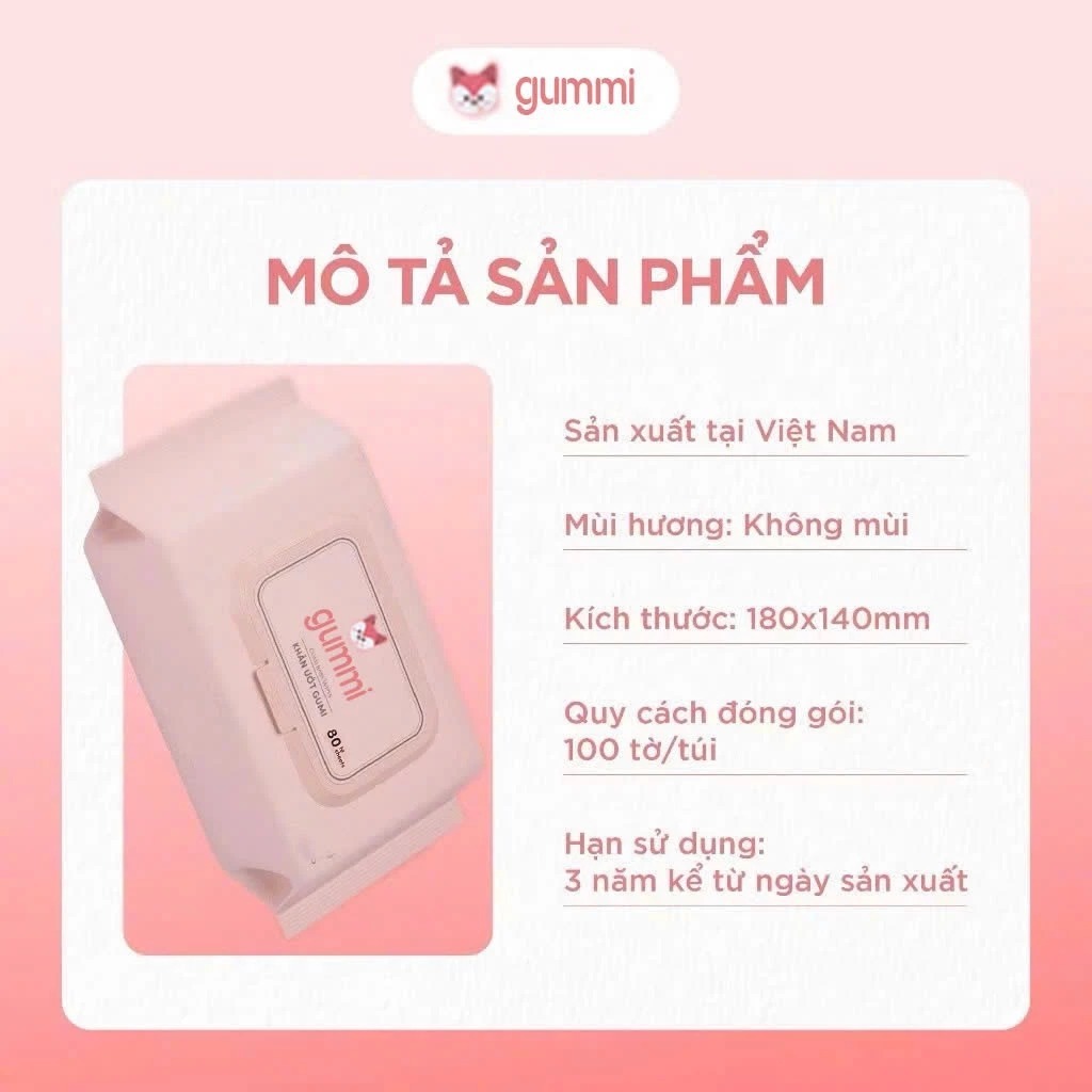 [Top Value] 1 Gói 80 Tờ Khăn Ướt Gumi Chính Hãng Không Cồn Cho Bé | BigBuy360 - bigbuy360.vn
